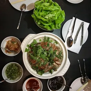 5 spice rotisserie duck along with the sides ($198)