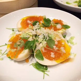 1/16/17: Soft boiled eggs with smoked trout roe &amp; crispy rice, $15