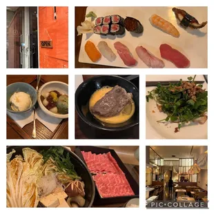 a variety of food items displayed