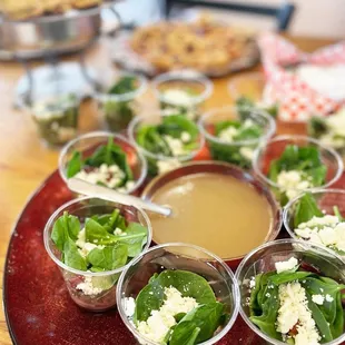 a variety of appetizers