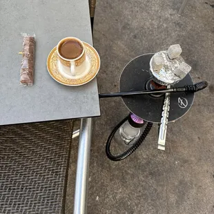 Turkish coffee and grape mint hookah