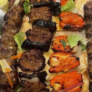 Beef Shish Plate Chicken Kabob Plate