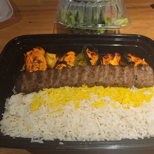 Koobideh and chicken kebab