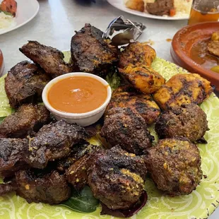 mixed grill--so tasty even without the dipping sauce!