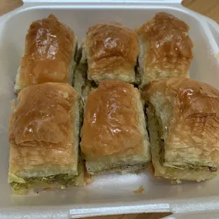 Pistachio Baklava (3 orders total), small pieces