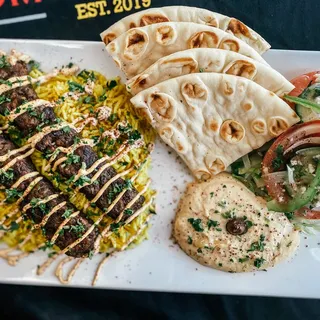 Beef & Lamb Kebab Rice Plate