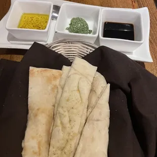 Complimentary bread and oil