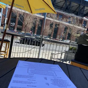 Outdoor seating by Oracle park