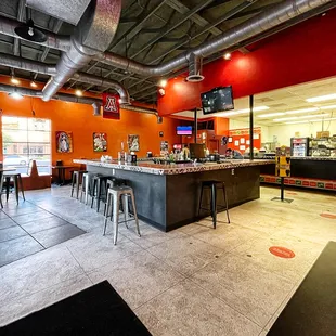 the inside of a restaurant