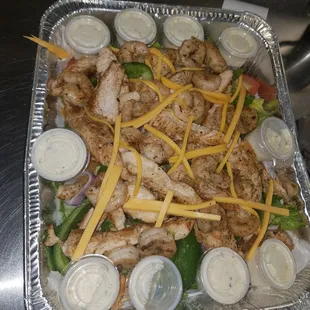 Family size chicken shrimp salad