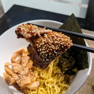 4/13/24 - Tsukemen. Chashu. Regular sliced pork bell with a teri-glaze. Not traditional but tasty.