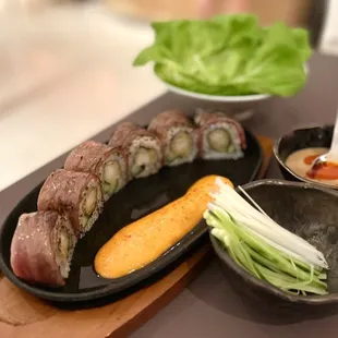 A5 turf and surf sushi roll