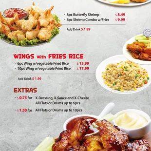 chicken wings and fried chicken