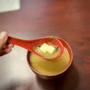 Lovely miso soup included with the bento boxes