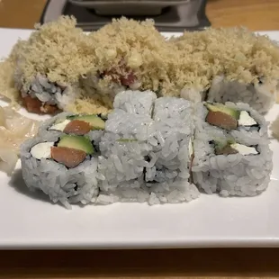 Big Mac roll and spicy tuna crunch