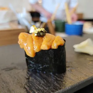 Uni with Caviar and Gold Flake