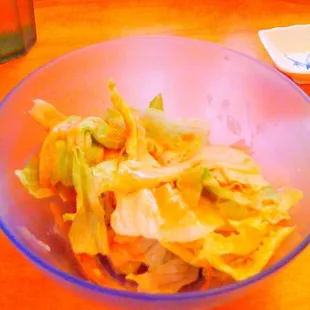 The salad that comes with the dish