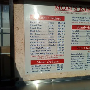 menu