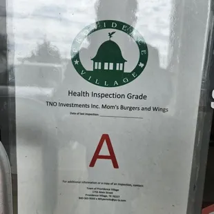 An A rating was for food safety, not a quality of food or service.