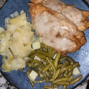 Both meals are on the same plate.  Looks like one meal to me, instead of two.