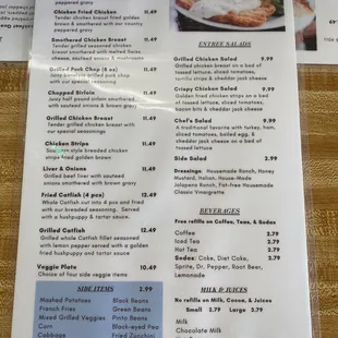 Updated menu as of 4.14.2023