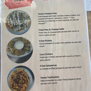 Updated menu as of 4.14.2023 (new appetizers)