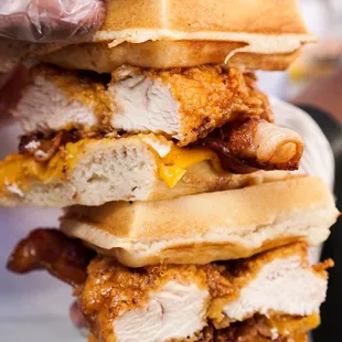 chicken and waffle sandwich