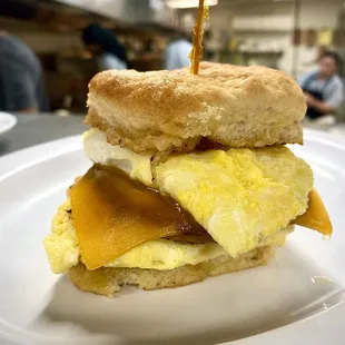 Breakfast Sandwich on our made from Scratch Biscuits