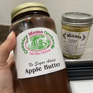 Apple butter and pickled garlic
