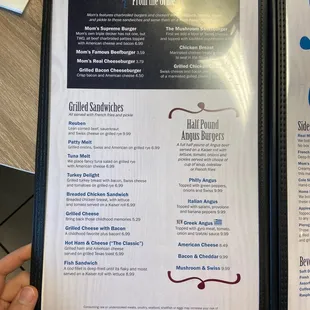 the menu
