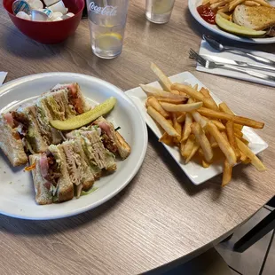 Turkey Club and French Fries