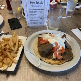 Jumbo gyro and fries