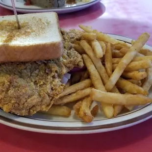 Chicken fried steak sandwich. Not bad but needed some seasoning.