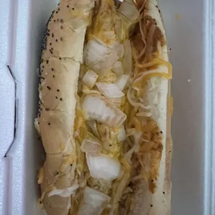 Chili Dog with Fresh Onions