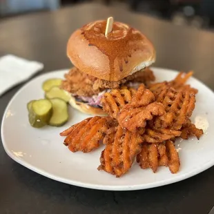 Chicken Filet Sandwich with Sweet Potato Fries