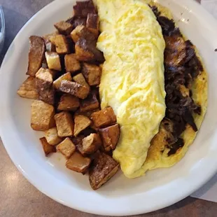 Steak and cheese omelet