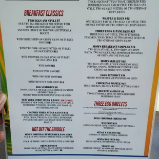 the menu