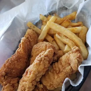 Chicken tenders and fries