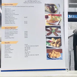 a menu for a restaurant