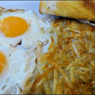 From the "Breakfast" section of the menu, I went with "Classic Breakfast," with hash browns and sourdough toast as my sides of choice.