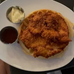 Waffle with chicken and bacon ( was also excellent)