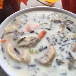 Homemade chicken wild rice soup