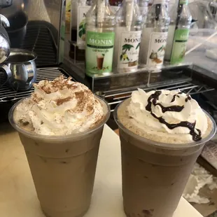Variety of iced or hot lattes