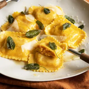 Sweet Potato Ravioli with butter sage sauce