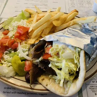 Nov 21- Gyro platter w/ fries - 8.95. DELICIOUS!!!!!  GET THIS.
