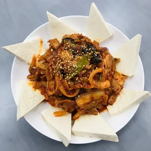 Stir Fried Kimchi Tofu Spicy Pork