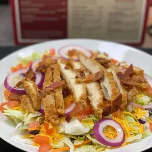 a plate of chicken salad