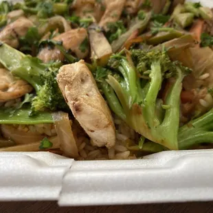 Chicken stir fry. It was very tasty and there was enough for two meals!
