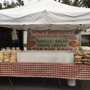 a table with a variety of food items