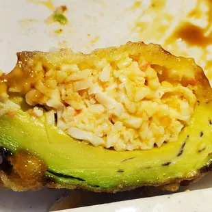 Close up of a Crazy Avocado Roll